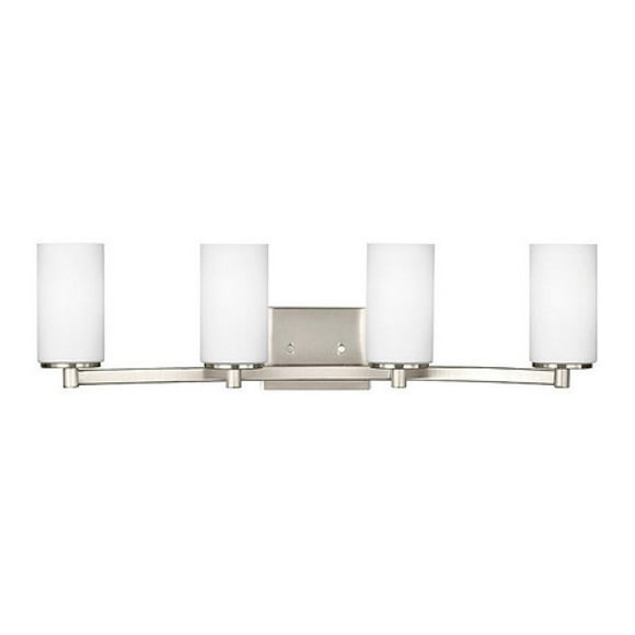 Sea Gull Lighting 41181BLE-965 Bath Vanity with Etched White Glass Shades Antique Brushed Nickel Finish 